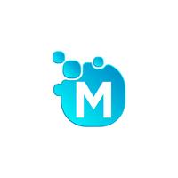 Letter m Bubble logo template or icon vector illustration