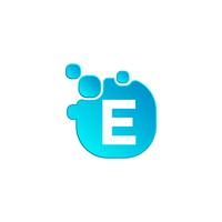 Letter E Bubble logo template or icon vector illustration