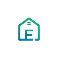 letter e architect, home, construction creative logo template vector