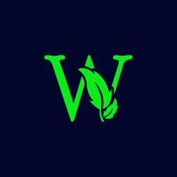 letter w leaf nature, eco green logo template vector isolated