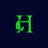 letter h leaf nature, eco green logo template vector isolated