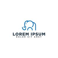 minimal elephant logo template with outline style, vector illustration get free business card template design