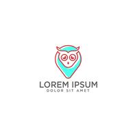 Owl Map or point logo template vector illustration and inspiration