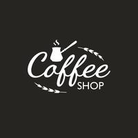 Vintage Coffee logo template, badge and design elements. Logotype for coffee shop, cafe, restaurant. Vector illustration. Hipster and retro style.