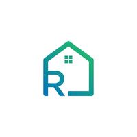 letter r architect, home, construction creative logo template vector