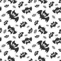 Seamless vector pattern with bats and sweats. Halloween repeating bats background for textile print, wrapping paper or scrapbooking.