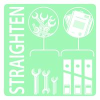 Straighten. 5s methodology vector