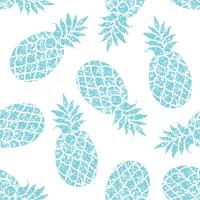 Fondo de vector de piña. Verano colorido estampado textil tropical.