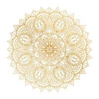 Vector golden contour Mandala ornament. Vintage decorative elements. Oriental round pattern. Islam, Arabic, Indian, turkish, pakistan, chinese, ottoman motifs. Hand drawn floral background.