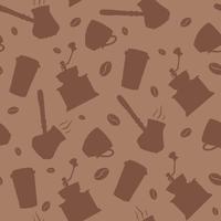 Vector hand drawn coffee pattern.