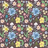 Seamless pattern with spring flowers. vector