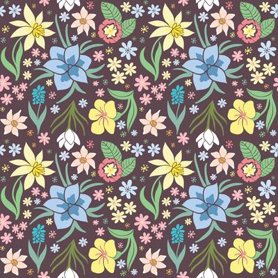 Seamless pattern with spring flowers.
