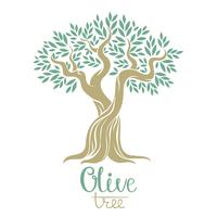 Olive tree vector illustration. Olive oil. Vector olive tree for labels, pack.