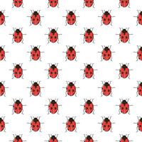 Ladybug seamless pattern. Ladybird repeating background for wallpaper, wrapping  vector