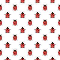 Ladybug seamless pattern. Ladybird repeating background for wallpaper, wrapping  vector