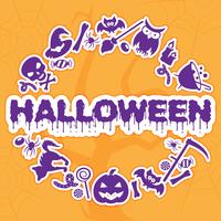 Banner de Halloween, cartel, invitación o tarjeta de felicitación. Ilustracion vectorial