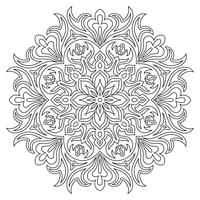 Ethnic mandala symbol for coloring book. Anti-stress therapy pattern.  vector