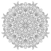 Símbolo de mandala étnico para colorear libro. Patrón de terapia antiestrés. vector