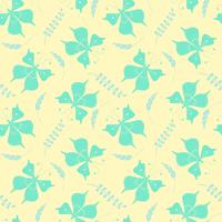 Seamless pattern with butterflies and floral elements. Vector illustration.