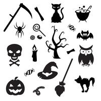 Conjunto de elementos de halloween. Colección de iconos de vectores para el diseño de halloween.