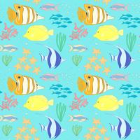 Seamless pattern with sea fish. vector