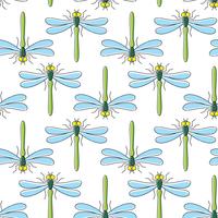 Dragonfly vector seamless pattern for textile design, wallpaper, wrapping paper 