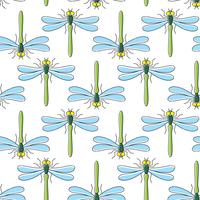 Dragonfly vector seamless pattern for textile design, wallpaper, wrapping paper 