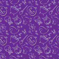 Vector seamless pattern with Halloween design elements. 