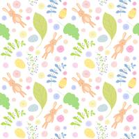 Seamless pattern with cute rabbits. Easter background. vector