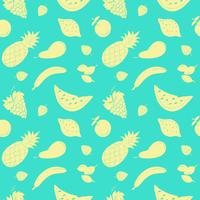 Seamless vector pattern with fruits and berries.