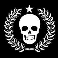 military emblem with skull, vector