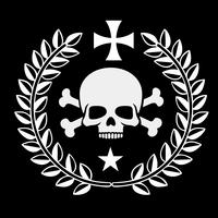 military emblem with skull, vector
