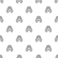 Seamless vector pattern with poodle. Dog head flat icon repeating background for textile design, wrapping paper, wallpaper or scrapbooking.