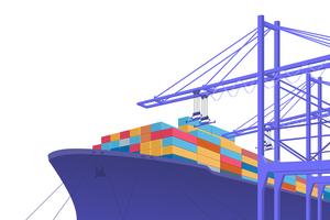 Shipping transportation. International trade. graphic design with copy space. Vector illustration