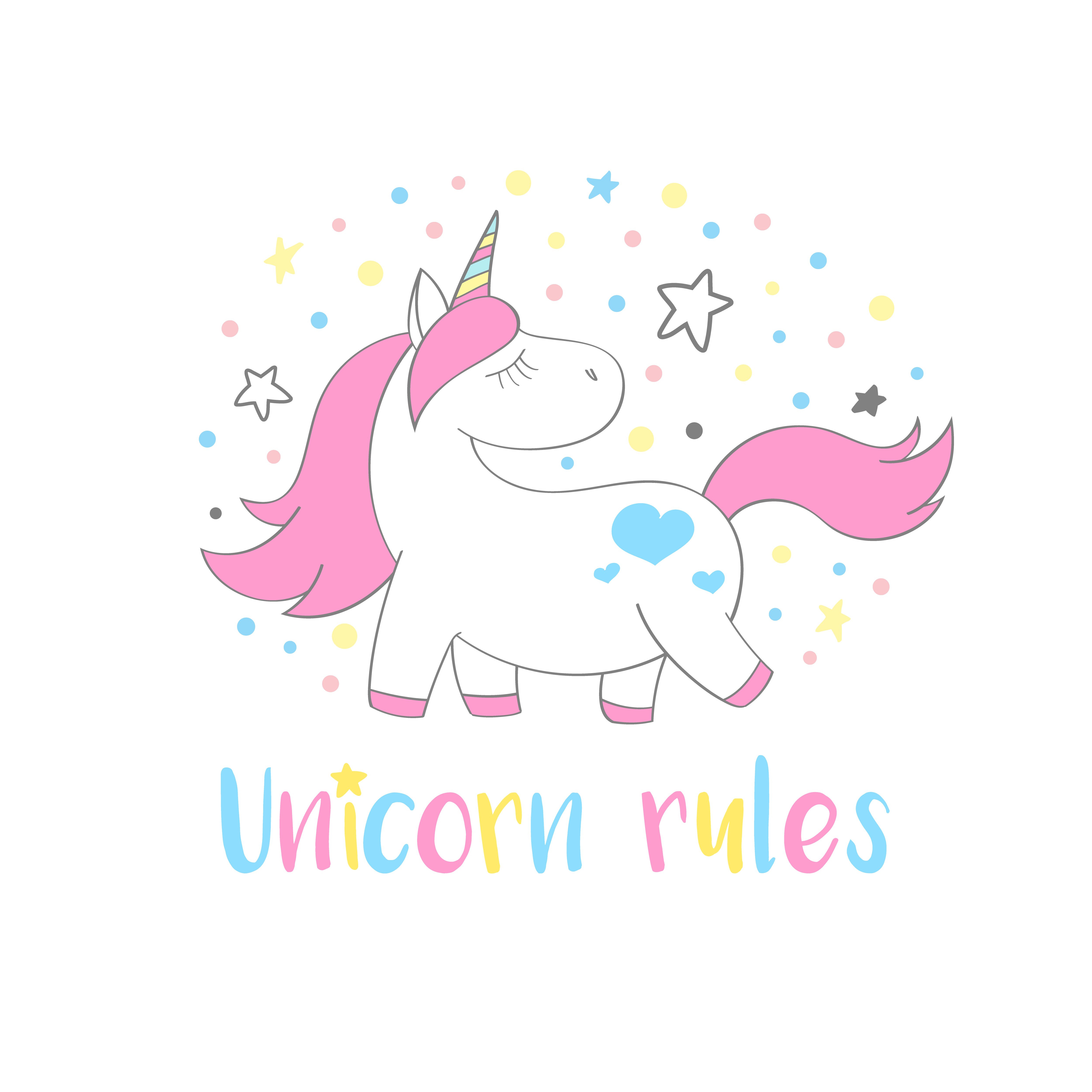 Time To Be A Unicorn Magic Stars and Rainbow Mane Kids Girls T-Shirt