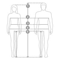 Vector contour illustration of man and women in full length with measurement lines of body parameters . Man and women sizes measurements. Human body measurements and proportions.