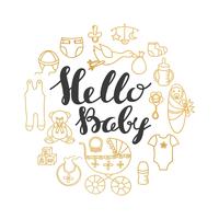 Baby shower greeting and invitation card vector