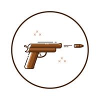 Icono de la línea arte pistola vector