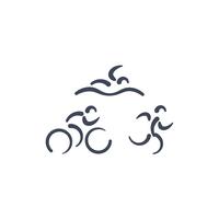 Triathlon symbol - running, swimming and cycling men.  vector