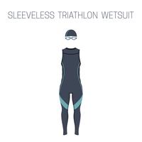 Triathlon men's sleeveless wetsuit vector