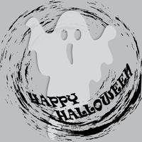 eps Fantasma de la fiesta de Halloween en la hoja blanca sobre fondo transparente. Ilustración vectorial vector