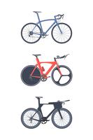 Bicicleta de carretera. Iconos planos Bicicletas de triatlon.