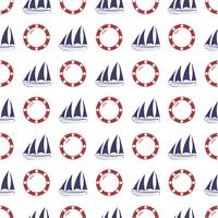 Nautical seamless pattern vector