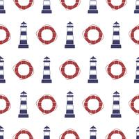 Nautical seamless pattern vector