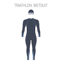 Triathlon men's fullsleeve wetsuit. vector