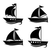 A set of icons of yachts. Decor for your ideas. vector