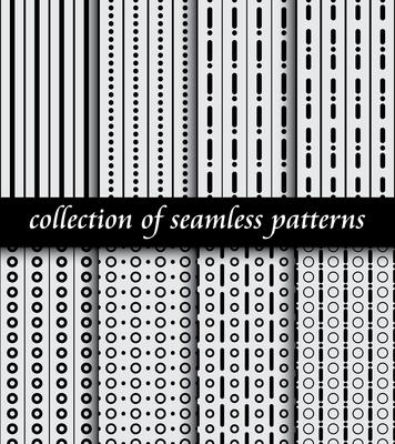 Set of art deco seamless patterns. Stylish modern textures. abstract backgrounds
