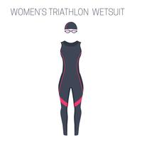 Triathlon women's sleeveless wetsuit vector