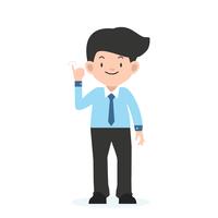 businessman standing with little finger vector