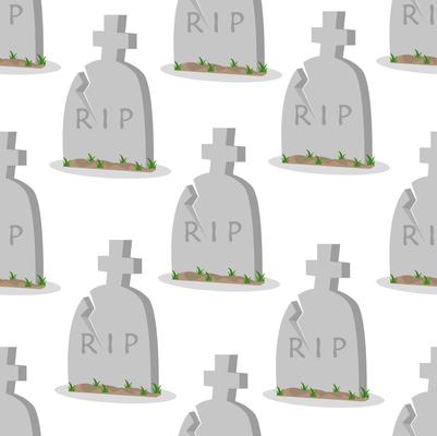 Old gravestone with cracks  seamless  pattern
